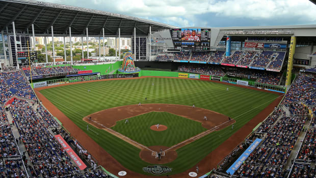 A general view of the Marlins stadium.