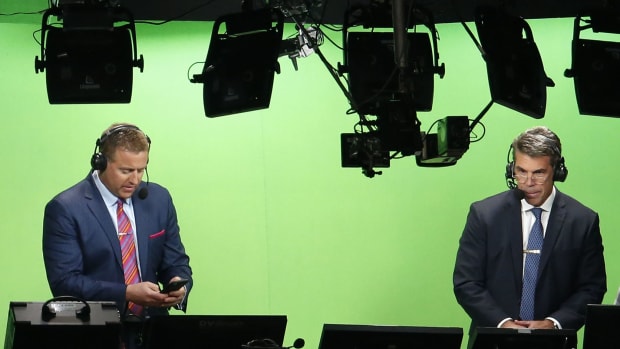 ESPN analyst Kirk Herbstreit with Chris Fowler.