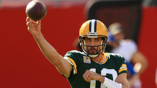 Green Bay Packers quarterback Aaron Rodgers against the Bucs.