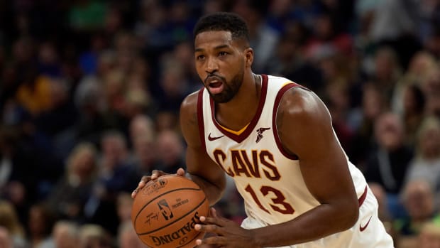 Tristan Thompson playing for the Cleveland Cavaliers.