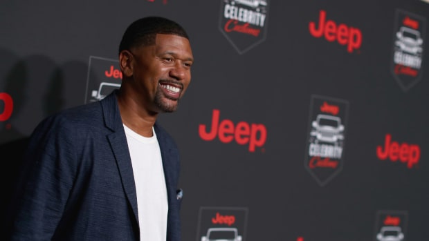 Michigan basketball great Jalen Rose pictured at an event.