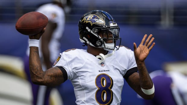 Baltimore Ravens quarterback Lamar Jackson against Cleveland.