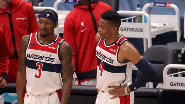 Russell Westbrook and Bradley Beal of the Washington Wizards.