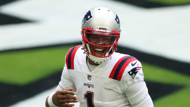 New England Patriots quarterback Cam Newton on Sunday.