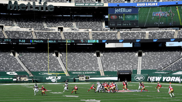 MetLife Stadium on Sunday, Sept. 20. before a San Francisco 49ers vs. New York Jets game.
