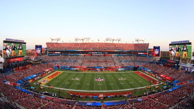 Overview picture of Raymond James Stadium before Super Bowl LV