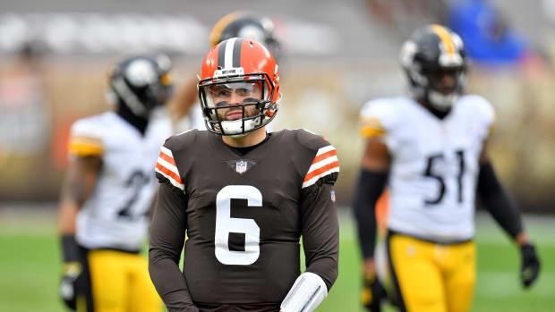 Cleveland Browns quarterback Baker Mayfield on Sunday against PIttsburgh.