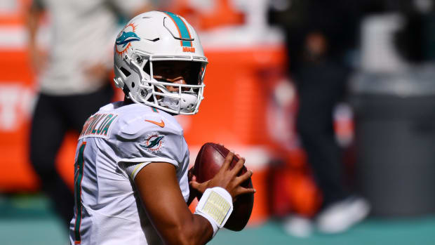 Miami Dolphins rookie quarterback Tua Tagovailoa on Sunday.