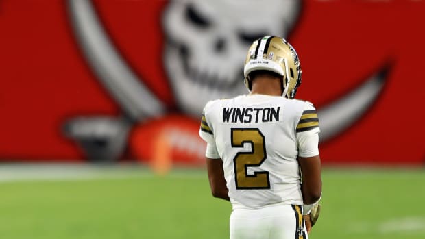 New Orleans Saints quarterback Jameis Winston in Tampa Bay.