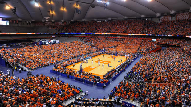 A general view of Syracuse's basketball arena.