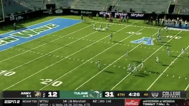 Tulane and Army on the field on Saturday.