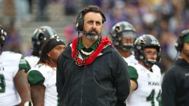 Washington State football coach Nick Rolovich, while coaching at Hawaii.