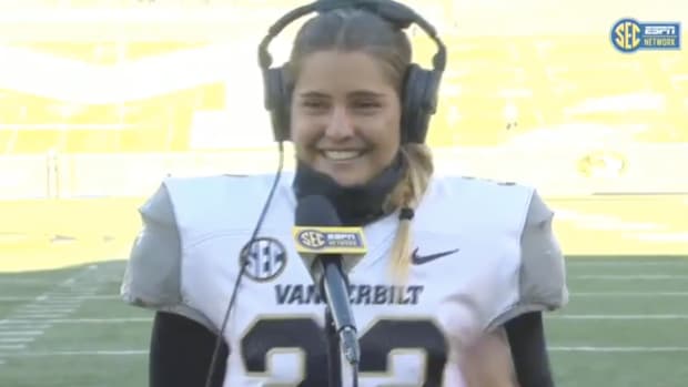 Vanderbilt kicker Sarah Fuller.
