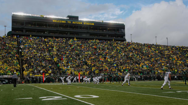 Oregon's stadium during game against Colorado.