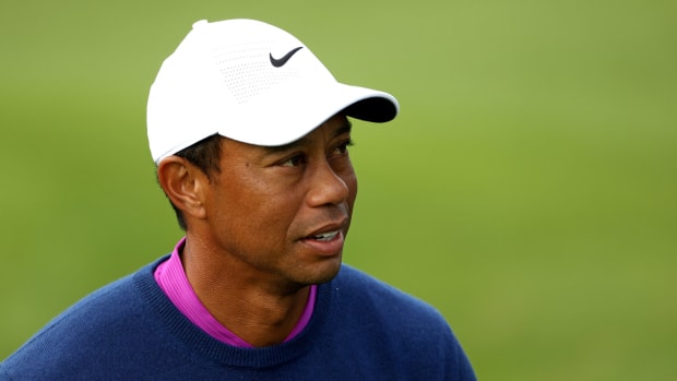 Tiger Woods in the second round of The Masters at Augusta National.
