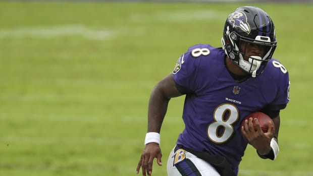 Baltimore Ravens quarterback Lamar Jackson on Sunday against Baltimore.