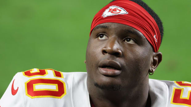 Kansas City Chiefs linebacker Willie Gay looking off into the distance