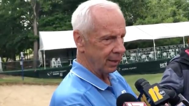 Roy Williams asked about impending retirement of Mike Krzyzewski while golfing.