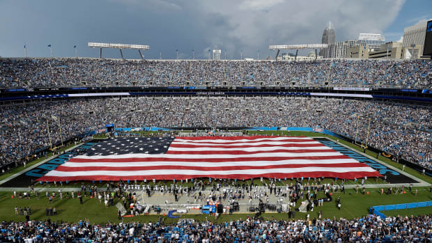 General view of Carolina Panthers' Bank of America Stadium in Charlotte.