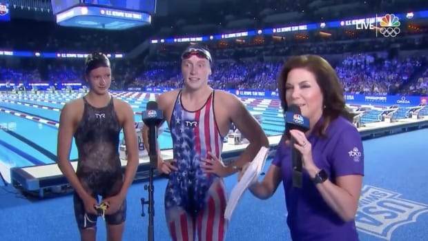 Katie Ledecky and Katie Grimes on NBC after U.S. Olympic trials