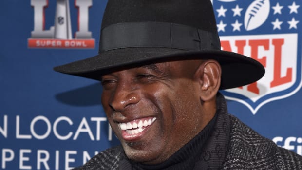 Deion Sanders at an NFL event.