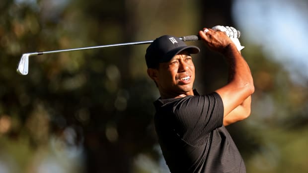 Tiger Woods in the second round of The Masters on Friday evening.