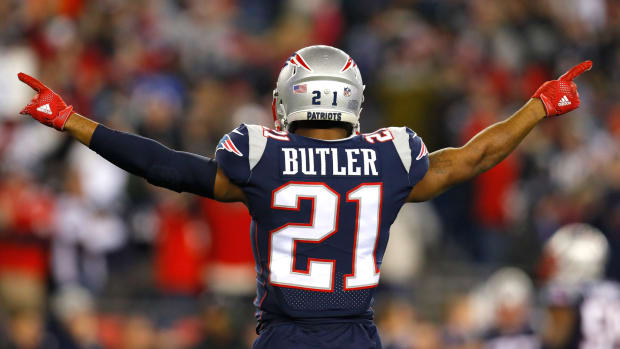A photo of the back of Malcolm Butler's jersey.