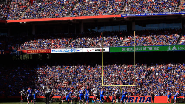 A general view of a Florida Gators football game.