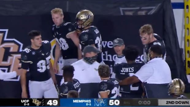 Things get heated on UCF football's sideline at end of loss to Memphis.