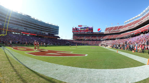 An interior view of the San Francisco 49ers stadium.