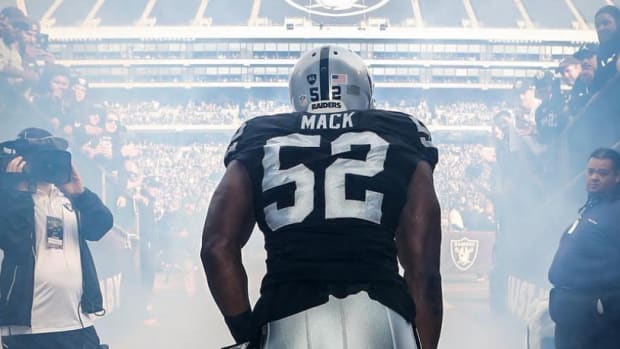 Khalil Mack heads out onto the field.
