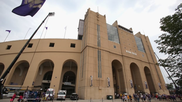 An exterior view of Northwestern's football stadium.