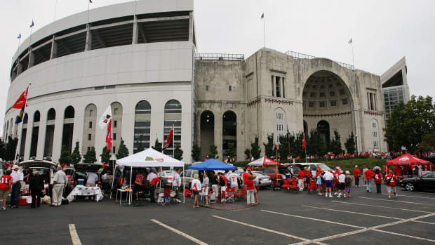 An exterior view of the Ohio State football stadium.