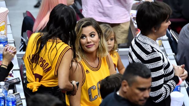 Khloe Kardashian at a Cavaliers game.