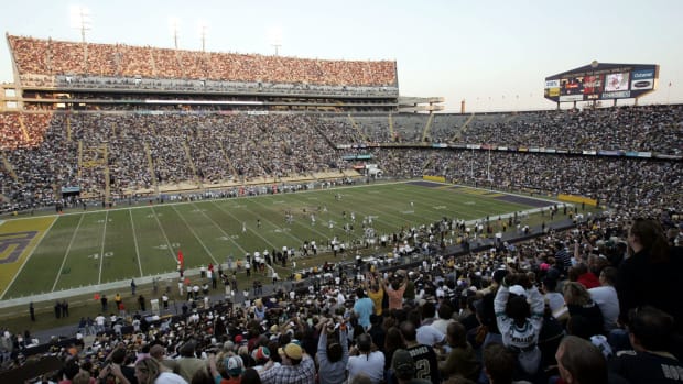 Dolphins and Saints playing at LSU after Katrina.