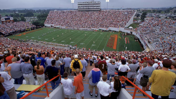 A general view of Virginia Tech's football field.