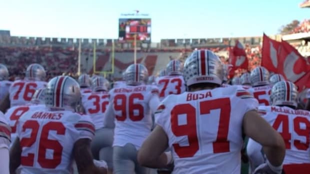 Ohio State's players take the field before a big game.