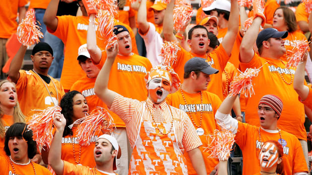 Tennessee fans cheering during a game.