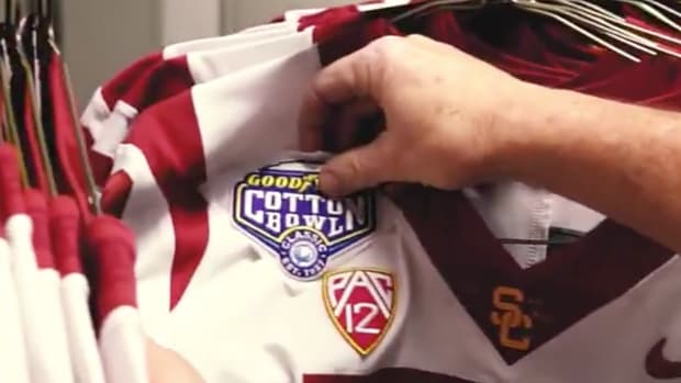 USC adds Cotton Bowl patch to jerseys.