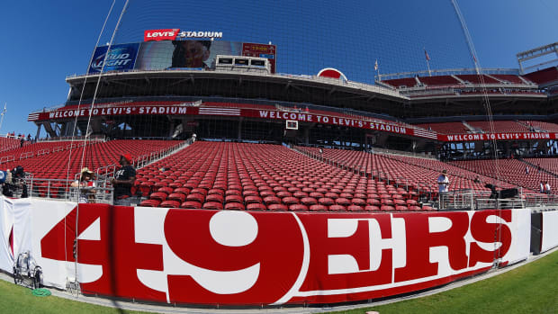 A general view of the stands in the San Francisco 49ers stadium.