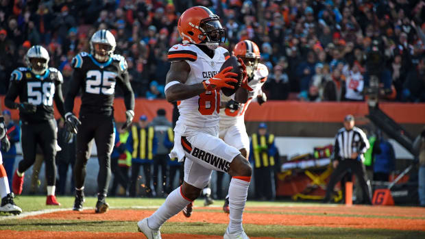 Jarvis Landry reaches the end zone for the Cleveland Browns.