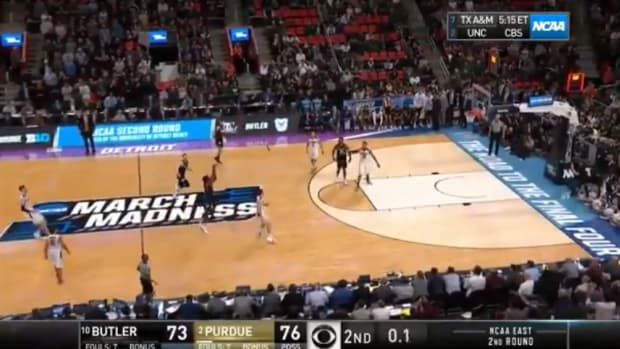 Butler's final three-pointer against Purdue was off the mark.