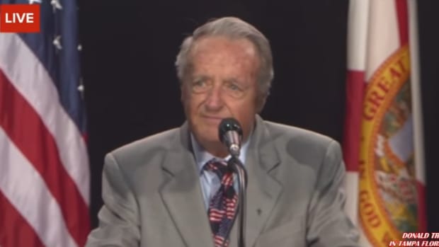 Bobby Bowden speaking at a Donald Trump rally