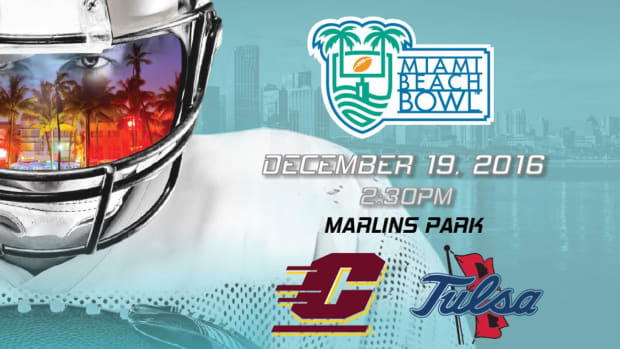 A graphic for the Miami Beach Bowl.