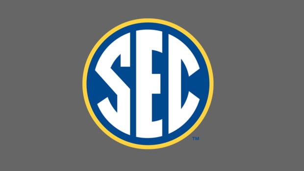 The SEC's logo with a grey background.