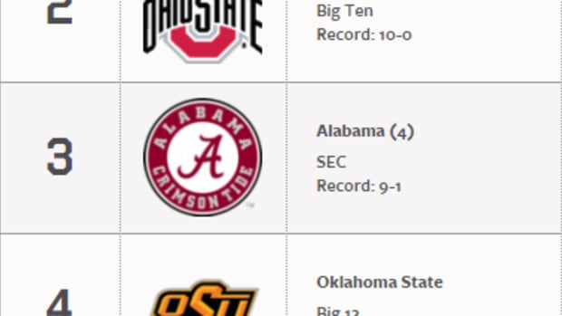 Top teams in college football according to the AP poll for week 12.