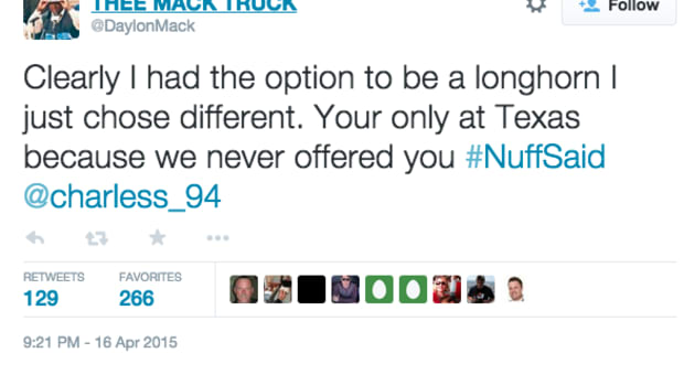 Daylon Mack tweets about UT footabll recruits.
