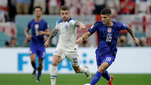 Christian Pulisic of the USMNT with the ball.