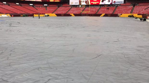 NFL stadium is expecting bad, rain weather.