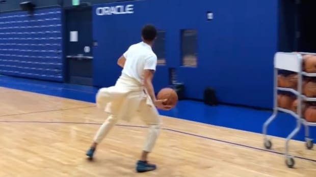 Steph Curry's insane practice video is going viral.